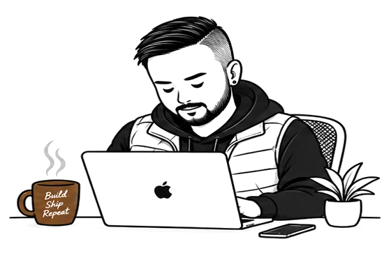 Goverdhan at his desk, working on a laptop